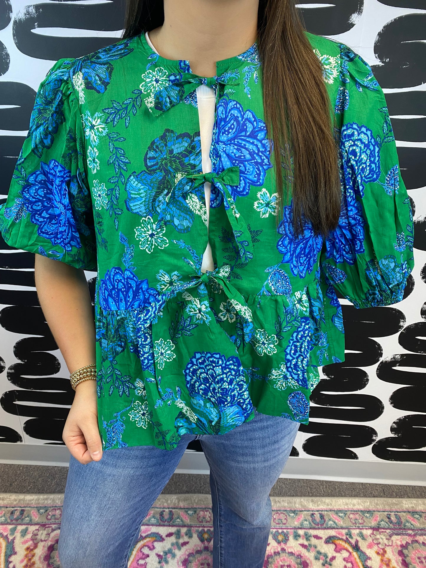 Blooming Green Blouse