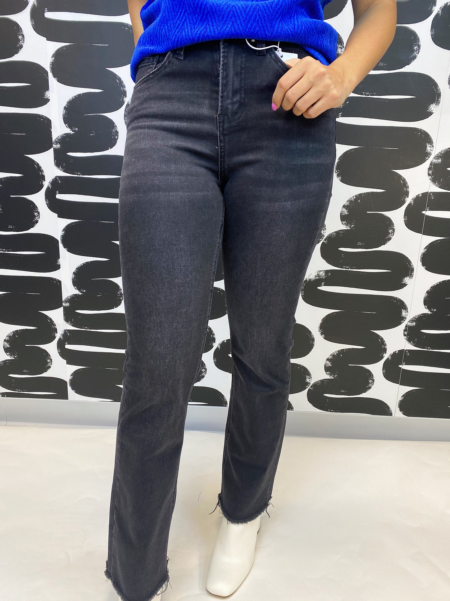 Black Ankle Bootcut Jeans